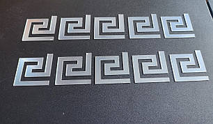 Дзеркальні акрилові наклейки Орнамент срібло 10 шт (5 х 5 см) Б153, фото 2