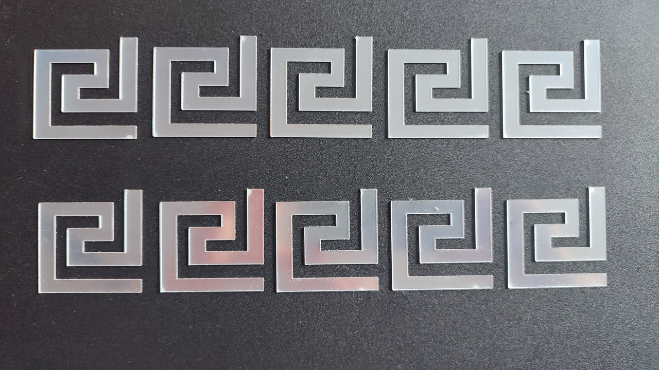 Дзеркальні акрилові наклейки Орнамент срібло 10 шт (5 х 5 см) Б153