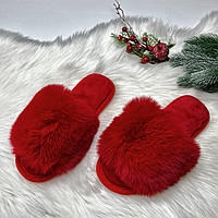 Теплі пухнасті жіночі хутряні кімнатні капці для дому 40/41 40/41