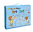 Набір для малювання та творчості з мольбертом у валізці 208 предметів Super Mega Art Set блакитний. УЦІНКА! YU227, фото 3