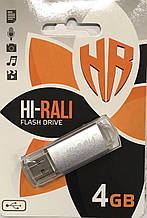 Флеш накопичувач Флешка 4Gb USB 2.0 Hi-Rali Corsair series Silver, HI-4GB3CORSL, YU227