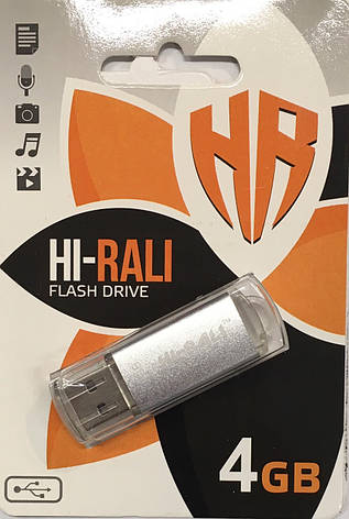 Флеш накопичувач Флешка 4Gb USB 2.0 Hi-Rali Corsair series Silver, HI-4GB3CORSL, YU227, фото 2