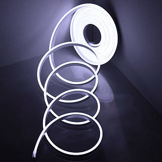 Стрічка силіконова LED Neon 12V Біла 5 м YU227, фото 1