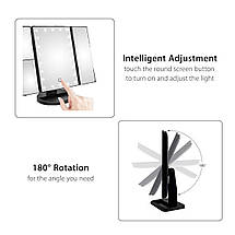 Дзеркало з LED підсвічуванням для макіяжу Superstar Magnifying Mirror лід YU227, фото 6