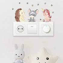 Вінілові наклейки 6 звірят 8 х 7 см 6 штук Б284-6 -2, фото 4