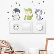 Вінілові наклейки 6 звірят 8 х 7 см 6 штук Б284-6 -2, фото 3