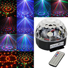 Світлодіодний диско куля LED Crystall Magic Ball Light з пультом YU227, фото 3