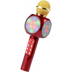 Безпровідний мікрофон караоке WS-1816 червоний з функцією зміни тембру голосу YU227, фото 2