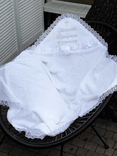 Крижмо Brilliant Baby Іменне Хрещення 100х95 см Білий (BB036), фото 1