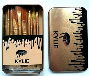 Набір кистей для макіяжу Kylie в контейнері пензлика 12 шт Кайлі YU227, фото 5