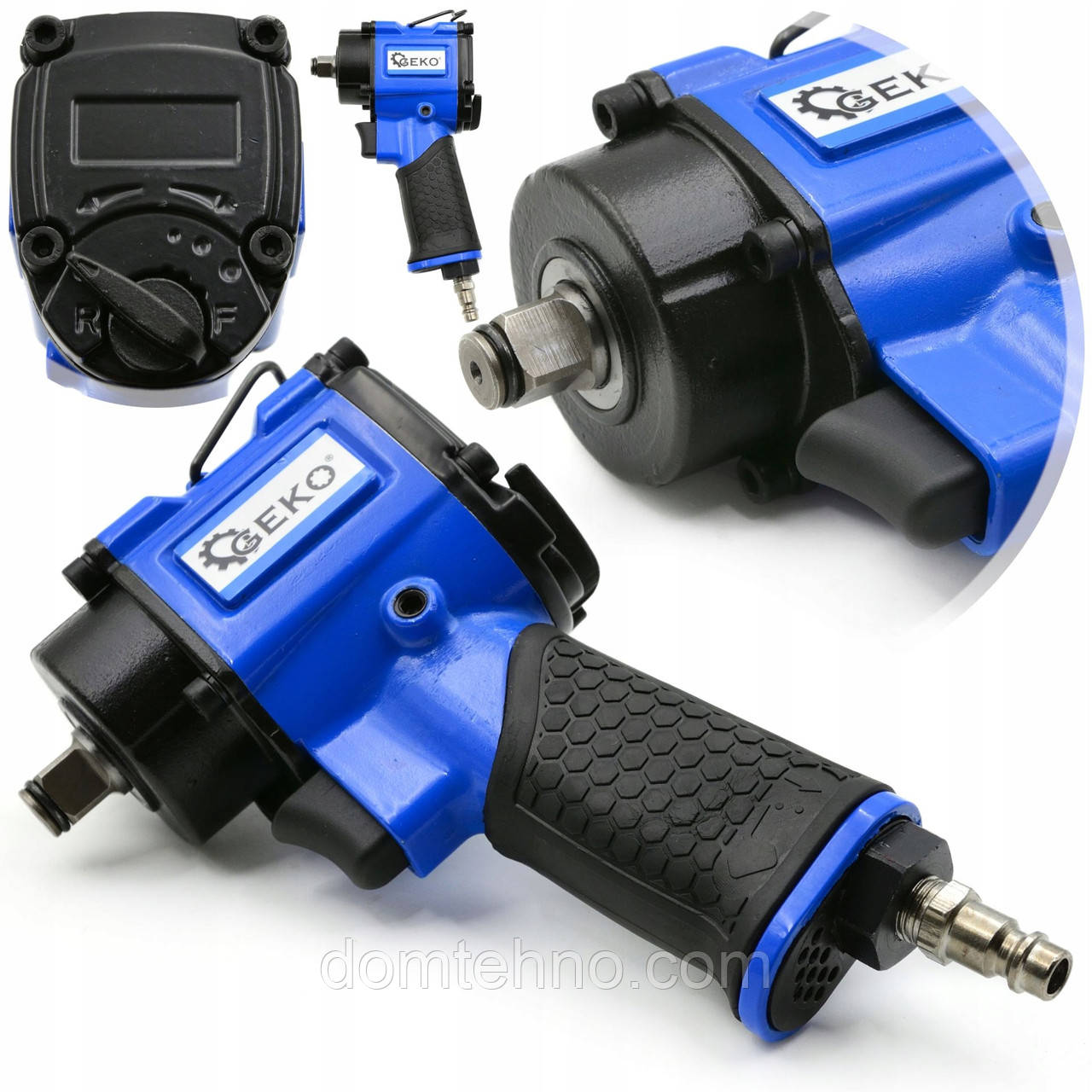 Ударний гайкокрут пневматичний GEKO G03183 1/2 1200Nm Mini Twin Hammer