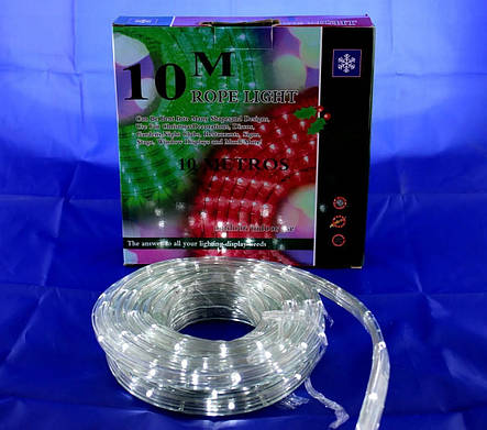Вулична світлодіодна гірлянда LED Xmas Rope light 10 м Біла YU227, фото 3