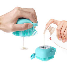 Силіконова масажна щітка мочалка Silicone Massage Bath Brush Зелена YU227, фото 2