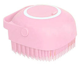 Силіконова масажна щітка мочалка Silicone Massage Bath Brush Рожевий YU227
