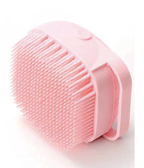 Силіконова масажна щітка мочалка Silicone Massage Bath Brush Рожевий YU227, фото 4