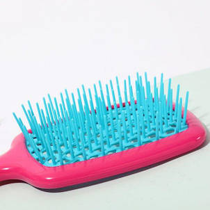 Гребінець для волосся Super Hair Brush Рожевий з блакитним YU227, фото 3