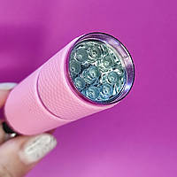 Розовый УФ светодиодный фонарик для экспресс-сушки гель-лака