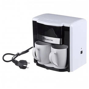 Крапельна кавоварка Domotec MS 0708 з двома порцеляновими чашками White в комплекті YU227, фото 1