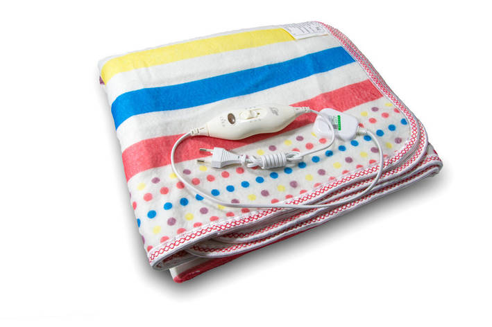 Електропростирадло 100х130 см Electric Blanket в кольорову смужку YU227, фото 1