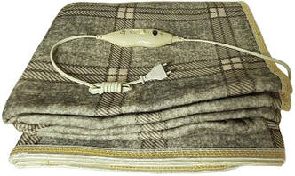 Електропростирадло 150х120 см з сумкою Electric Blanket сірий картатий YU227, фото 1