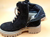 Жіночі черевики низькі зимові Black-White, фото 8