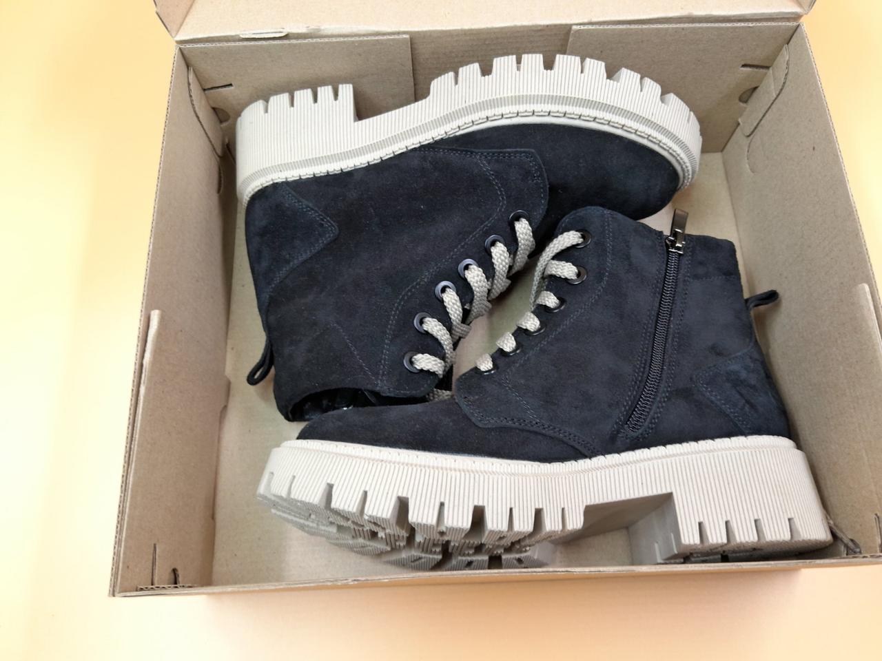 Жіночі черевики низькі зимові Black-White, фото 1