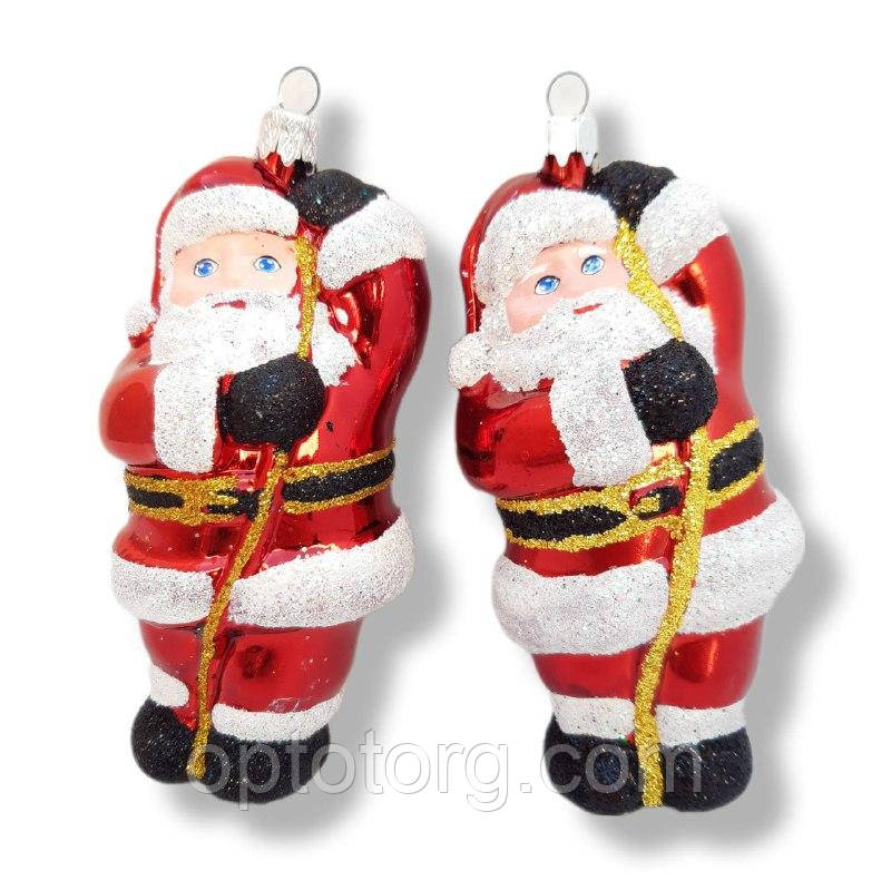 Новорічні іграшки на ялинку Санта на мотузці, фото 1