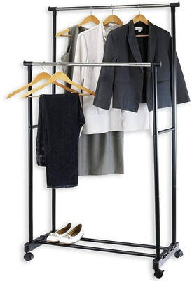 Підлогова телескопічна вішалка-стійка до 30 кг Double Bar Rack Hight Ajustable YU227, фото 1