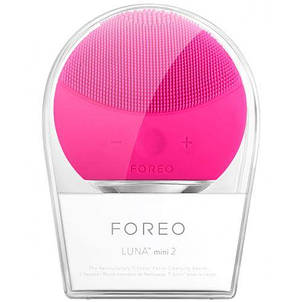 Силіконова щітка-масажер для очищення обличчя Foreo Luna mini 2 малинова YU227, фото 3