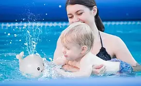 Іграшка для ванної Qinye Toys Великий Кит спрей, що світиться з фонтаном 15 см Рожевий YU227, фото 4