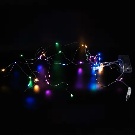 Xmas гірлянда USB + battery box 30 Led 3 м (Copper) мідного дроту (крапля роси) m MULTI працює від батарейок + USB YU227, фото 1