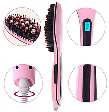 Гребінець-випрямляч Fast Hair Straightener HQT-906 Рожева YU227, фото 4