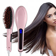 Гребінець-випрямляч Fast Hair Straightener HQT-906 Рожева YU227, фото 3