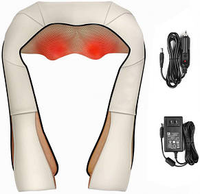 Масажер для шиї і плечей New Massager of Neck Kneading 2 роликовий з функцією обігріву 12V 24W YU227, фото 1