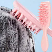 Силиконовая расческа-массажер Comair для мытья волос розовая