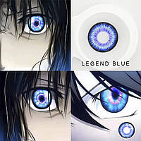 Лінзи кольорові контактні оригінальні 1 пара Крейзі лінзи для косплея Legend Blue Синій Хіт продажу!