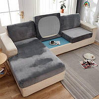 Чехол на диванную подушку-сидушку микрофибра Homytex серый 100х120 см