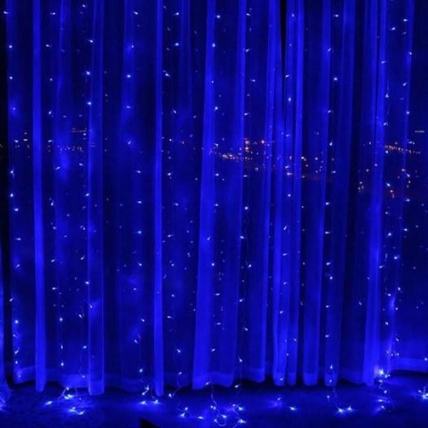 Гірлянда Xmas водоспад USB + пульт 2х3 м 200 Led B-9 Синя на мідному дроті з з'єднувачем YU227