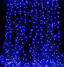 Гірлянда Xmas водоспад 3х3 м 300 Led B-9 Синя на мідному дроті з з'єднувачем YU227, фото 4