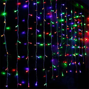 Гірлянда Xmas USB + пульт водоспад 2х3 м 200 Led M-9 Мульти на мідному дроті з з'єднувачем YU227, фото 3