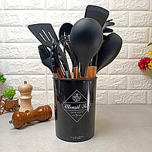 Набір кухонного приладдя 12 предметів Kitchen Set Чорний YU227