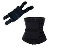 Обтягуючий пояс для схуднення та корекції фігури на липучці Back Support Belt Чорний YU227