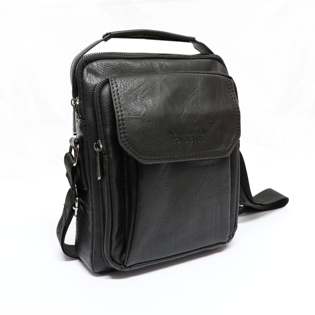 Невелика наплічна сумка-барсетка на плече 20.5x24x6 см Northampton Polo Club чорна