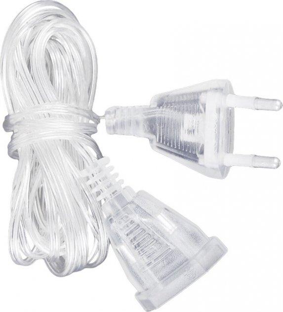 Перехідник подовжувач для світлодіодних гірлянд 3 м від мережі прозорий шнур YU227