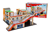 Іграшковий дерев'яний паркінг гараж 194 деталей розмір паркінгу 64.5*81*38 см