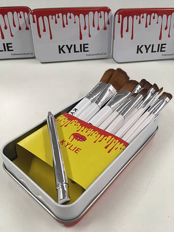 Набір кистей для макіяжу Kylie в контейнері пензлика 12 шт Кайлі Білі YU227, фото 3