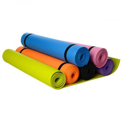 Килимок для фітнесу і йоги 173х61 см товщина 4 мм (6 кольорів) YU227, фото 2