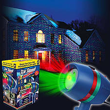 Лазерний новорічний проектор для будинку Star Shower Motion Laser Light 12 програм YU227, фото 3