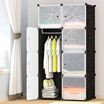 Збірна пластикова шафа-органайзер Storage Cube Cabinet МР 28-5 Чорний YU227, фото 5
