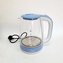 Електричний чайник скляний Crownberg CB-9410 Блакитний YU227